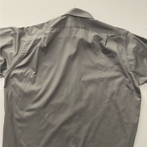 Van Heusen Men Regular Fit Long Sleeve Gray Dress Shirt Lux Sateen 17 1/2 34/35 - Picture 12 of 12